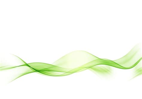 Premium Vector | Abstract vector background, green waved lines. Transparent wave.