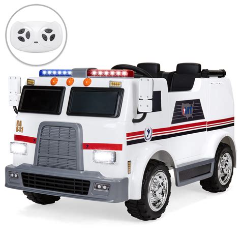 BCP 12V Kids Ambulance Truck Ride-On w/ Remote Control, Siren - White 842957114245 | eBay