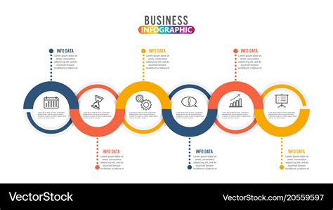 Template timeline infographic colored horizontal Vector Image