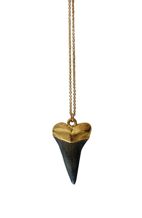 black SHARK tooth necklace single