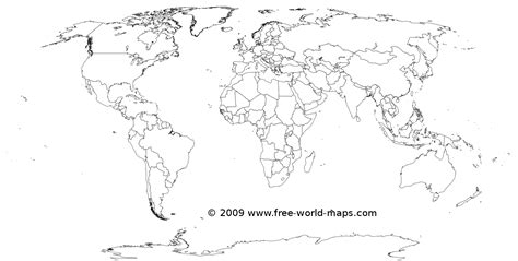 Blank Physical World Map Printable - Gennie Clementine