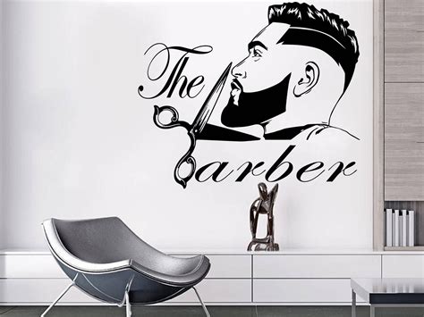 Barber Wall Decal Gentlemens Barber Shop Wall Decor Man Salon - Etsy