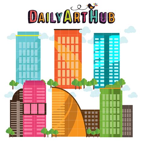 Buildings Clip Art Set – Daily Art Hub // Graphics, Alphabets & SVG