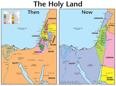 Holy Land: Then and Now Bible Map® - Wall Map - La | Cokesbury