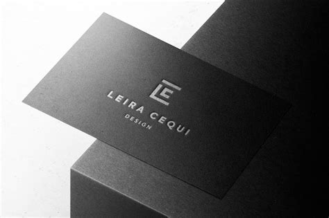 Premium PSD | Black business card logo mockup