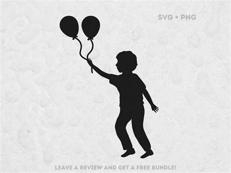 Boy Silhouette SVG, Svg Files for Cricut, Boy With Balloons SVG Cut File, Balloon Clipart, Boy ...