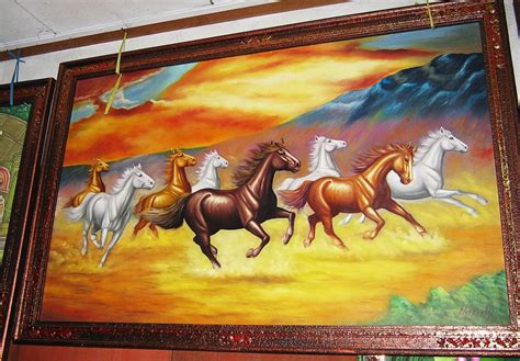 8 Running Horses Feng Shui Painting With a Scenic Background | Etsy