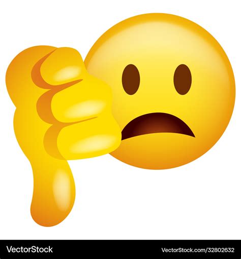 Emoticon doing thumb down Royalty Free Vector Image