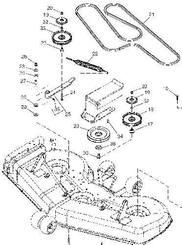 Belt diagram for john deere 54in deck mower