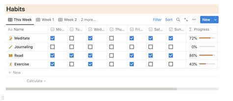 Notion Habit Tracker
