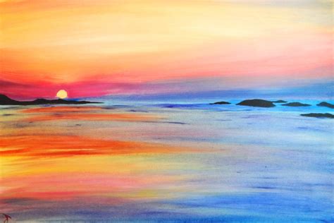 Beach Sunset Watercolor at PaintingValley.com | Explore collection of Beach Sunset Watercolor