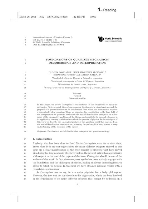 (PDF) Foundations of quantum mechanics: Decoherence and interpretation