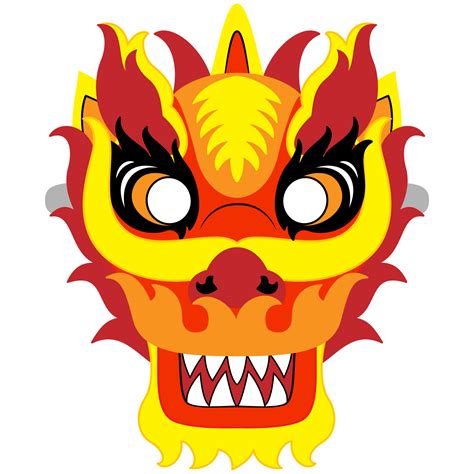 Chinese New Year Dragon Mask Template | Free Printable Papercraft Templates