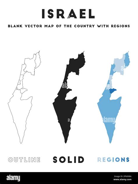 Israel map. Borders of Israel for your infographic. Vector country shape. Vector illustration ...