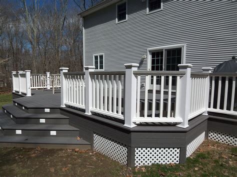 white and gray wood porch | composite decks hot tub decks trellis misc | Curb Appeal in 2018 ...