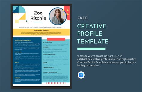Creative Profile Template - Edit Online & Download Example | Template.net