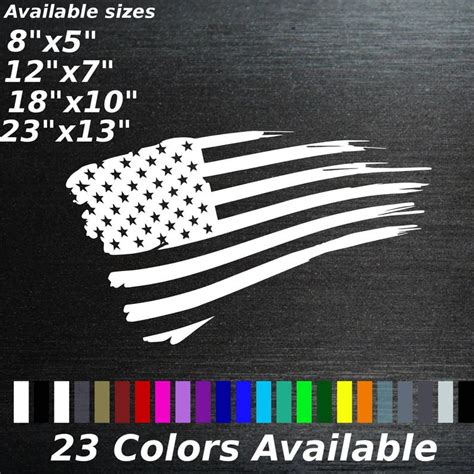 Tattered American Flag Decal Sticker USA - Etsy