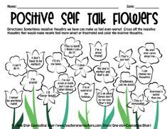 Flower Positive Self Talk Self Esteem Worksheets, Self Esteem Activities, Social Emotional ...