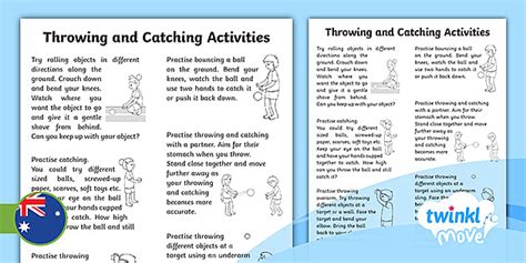 Move PE Year 1 Throwing and Catching Home Learning Tasks