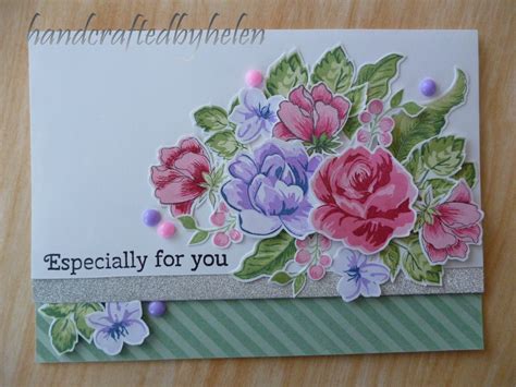 Handcrafted by Helen: Another layered floral stamp card