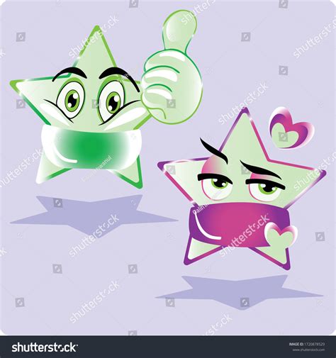 Illustration Stars Emoji Wearing Green Purple Stock Vector (Royalty Free) 1720878529 | Shutterstock