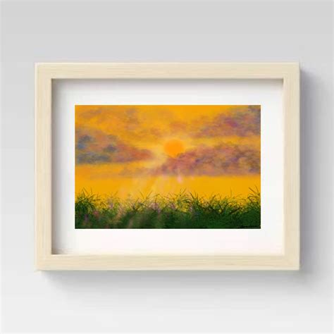 Sunset oil painting clouds digital oil painting large | Etsy