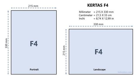 Ukuran Kertas F4 di Word dalam Cm, Mm, Inci, dan Pixel