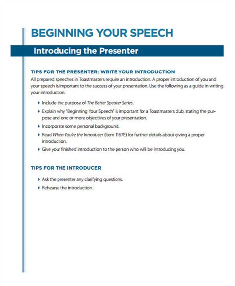 FREE 36+ Introduction Speech Samples in PDF