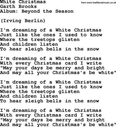 White Christmas, by Garth Brooks - lyrics