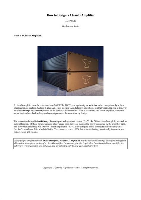 (PDF) How to Design a Class D Amplifier - DOKUMEN.TIPS