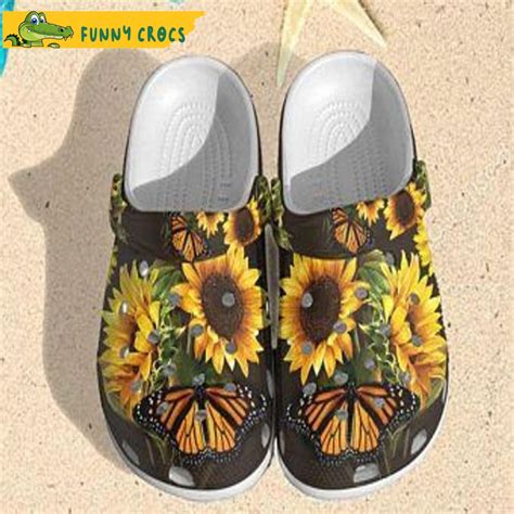 Garden Sunflower Butterfly Floral Crocs - Discover Comfort And Style Clog Shoes With Funny Crocs