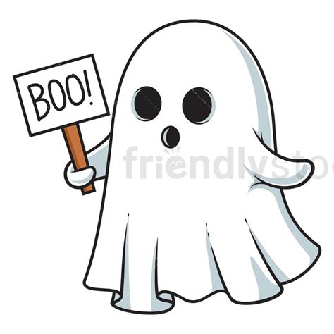 Sheet Ghost Boo Cartoon Clipart Vector - FriendlyStock