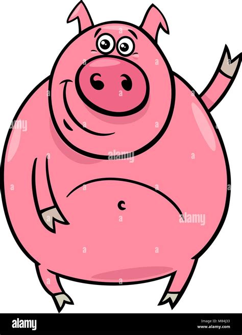 Cartoon Illustration of Funny Pig or Porker Farm Animal Character Stock Vector Image & Art - Alamy