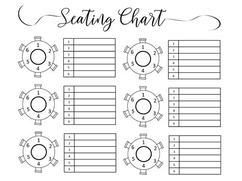 Round Table Seating Chart Template Excel