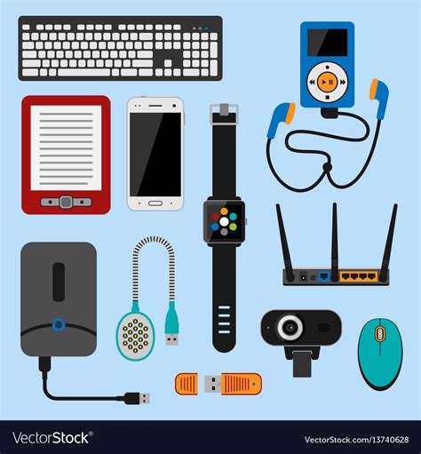 Electronic gadgets icons technology electronics Vector Image