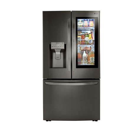 LG Electronics 24 cu. ft. 3-Door French Door Refrigerator with Craft Ice in PrintProof Black ...