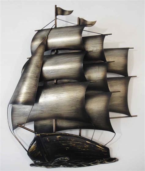 Contemporary Metal Wall Art Or Sculpture Sailing Tall Ship Sailing Galleon Boat | eBay