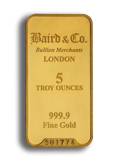 5 oz Gold Minted Bar -Baird & Co. - AU Bullion Canada