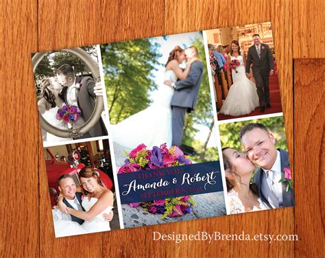 Wedding Thank You Photo Card - Photo Collage – Designed By Brenda