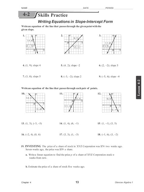 4 2 Skills Practice Writing Equations in Slope Intercept Form | airSlate SignNow