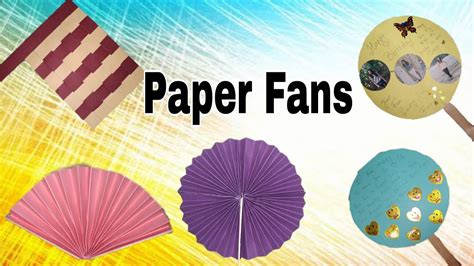 4 easy paper fans | How to make paper fan | Summer Craft Ideas | DIY Paper Fans | SS Craft ...