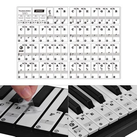 Printable Piano Key Labels - Printable World Holiday