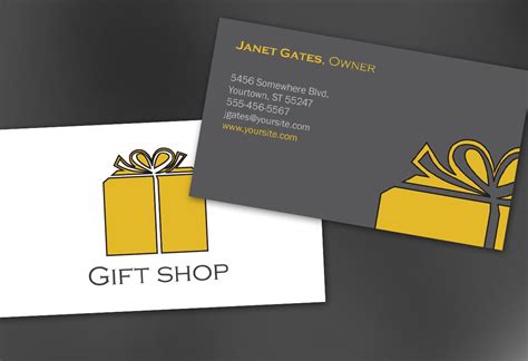 Business Card template for Gift shop retail store. Order Custom Business Card design