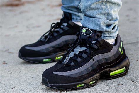 Nike Air Max 95 Black Neon Retro Logo On Feet Sneaker Review