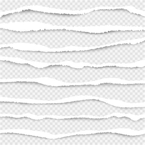 Ripped paper. cut edges of white paper ripped lines realistic texture collection | Premium Vector