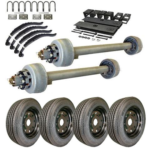 12K Tandem Axle Trailer Kit - Comes With The Axles, Suspension, Wheels, And Tires You Need | The ...