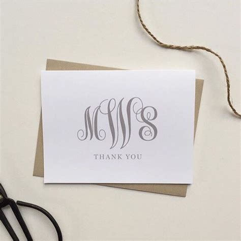 Monogrammed Thank You Cards by The Simple Perks by TheSimplePerks