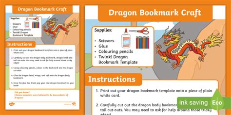 FREE! - Dragon Bookmark Craft Activity (Teacher-Made)