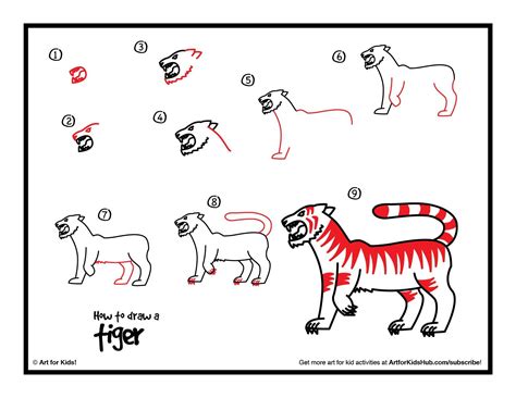 how to draw a tiger for kids - Cathi Dobbs