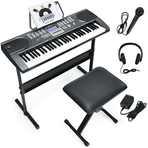 Gymax 61-Key Electronic Keyboard Piano Starter Set w/Stand Bench Headphones - Walmart.com